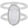 Kendra Scott Elyse Ring for Women, Fashion Jewelry(RHODIUM – IRIDESCENT DRUSY)