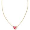 Kendra Scott Framed Ari Heart Pendant Necklace, Fashion Jewelry for Women(GOLD – AZALEA ILLUSION)