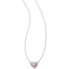 Kendra Scott Framed Ari Heart Pendant Necklace, Fashion Jewelry for Women(RHODIUM – LILAC OPALESCENT RESIN)