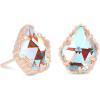 Kendra Scott Tessa Stud Earrings for Women, Fashion Jewelry(ROSE GOLD – IRIDESCENT DICHROIC GLASS)