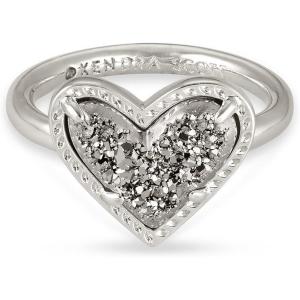 Kendra Scott Ari Heart Band Ring(RHODIUM – PLATINUM DRUSY)