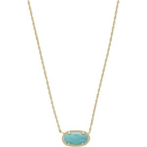 Kendra Scott Elisa Pendant Necklace for Women, Fashion Jewelry, 14k Gold-Plated(Gold Turquoise-Variegated)