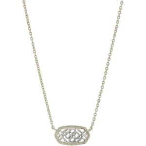 Kendra Scott Elisa Pendant Necklace for Women, Fashion Jewelry, 14k Gold-Plated(Gold/Rhodium/Filigree Mix)