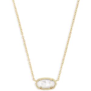 Kendra Scott Elisa Pendant Necklace for Women, Fashion Jewelry, 14k Gold-Plated(Ivory)