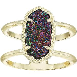 Kendra Scott Elyse Ring for Women, Fashion Jewelry(GOLD PLATED/MULTI DRUSY)