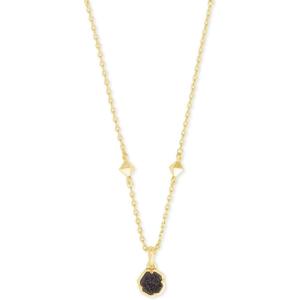 Kendra Scott Nola Pendant Necklace for Women, Fashion Jewelry(GOLD – BLACK DRUSY)