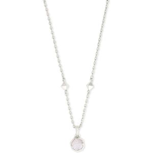 Kendra Scott Nola Pendant Necklace for Women, Fashion Jewelry(RHODIUM – IRIDESCENT DRUSY)