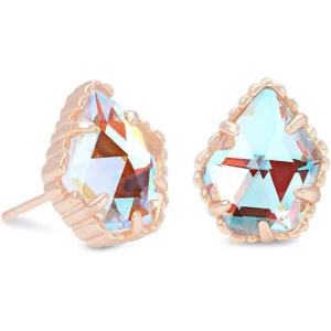 Kendra Scott Tessa Stud Earrings for Women, Fashion Jewelry(ROSE GOLD – IRIDESCENT DICHROIC GLASS)