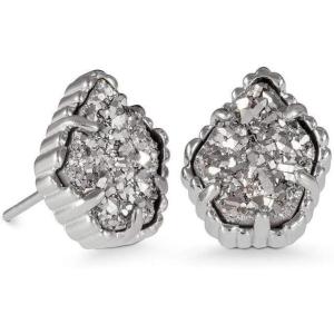 Kendra Scott Tessa Stud Earrings for Women, Fashion Jewelry(Rhodium Platinum Drusy)