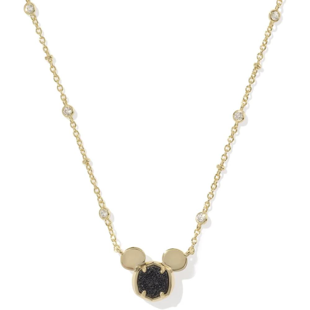 image:imageKendra Scott x Disney Mickey Mouse Short Pendant Necklace Fashion Jewelry for WomenGOLD  BLACK DRUSY