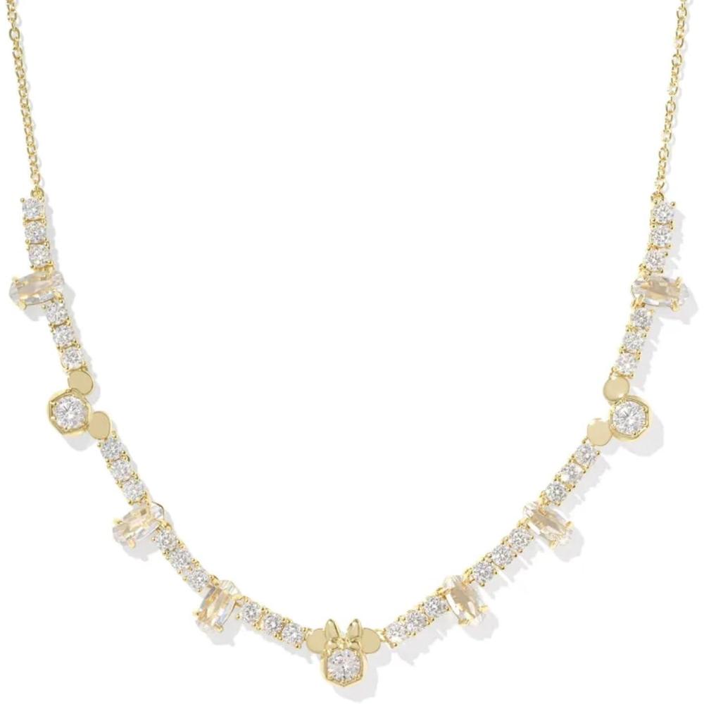 image:imageKendra Scott x Disney Mickey Mouse and Minnie Mouse Tennis Necklace Fashion Jewelry for WomenGOLD WHITE CRYSTAL