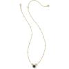 Kendra Scott x Disney Mickey Mouse Short Pendant Necklace, Fashion Jewelry for Women(GOLD – BLACK DRUSY)