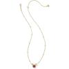 Kendra Scott x Disney Mickey Mouse Short Pendant Necklace, Fashion Jewelry for Women(GOLD – RED DRUSY)