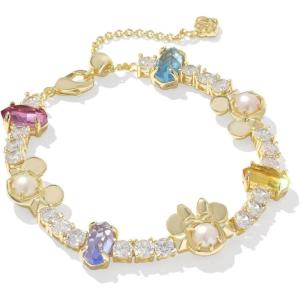 Kendra Scott x Disney Mickey Mouse and Minnie Mouse Tennis Bracelet, Fashion Jewelry for Women(GOLD – MULTI MIX)
