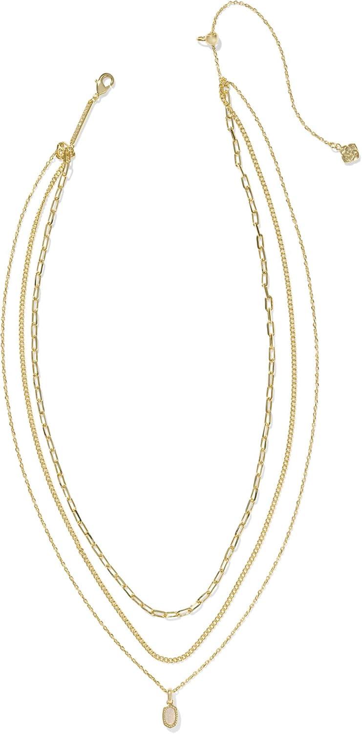image:imageKendra Scott Mini Elisa Triple Strand Necklace Fashion Jewelry for WomenIRIDESCENT DRUSY