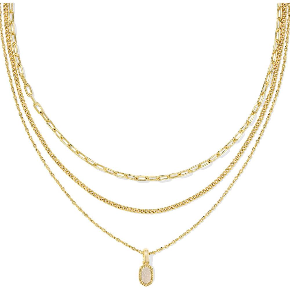 image:imageKendra Scott Mini Elisa Triple Strand Necklace Fashion Jewelry for WomenIRIDESCENT DRUSY