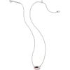 Kendra Scott® Grayson Stone Pendant Necklace – Brass Construction – 14K Gold Plating – Lobster Clasp(RHODIUM – DICHROIC GLASS)