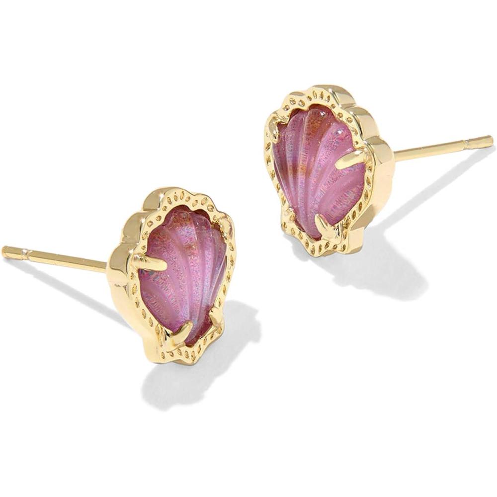 image:imageKendra Scott Brynne Shell Stud Earrings Fashion Jewelry for WomenGold Purple Iridescent Abalone Illusion