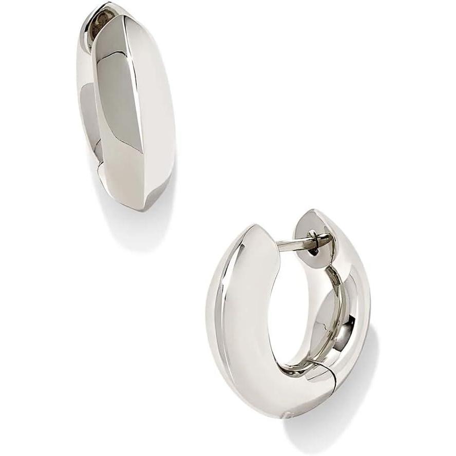 image:imageKendra Scott Mikki Metal Huggie Earring Fashion Jewelry for WomenRHODIUM POLISHED METAL