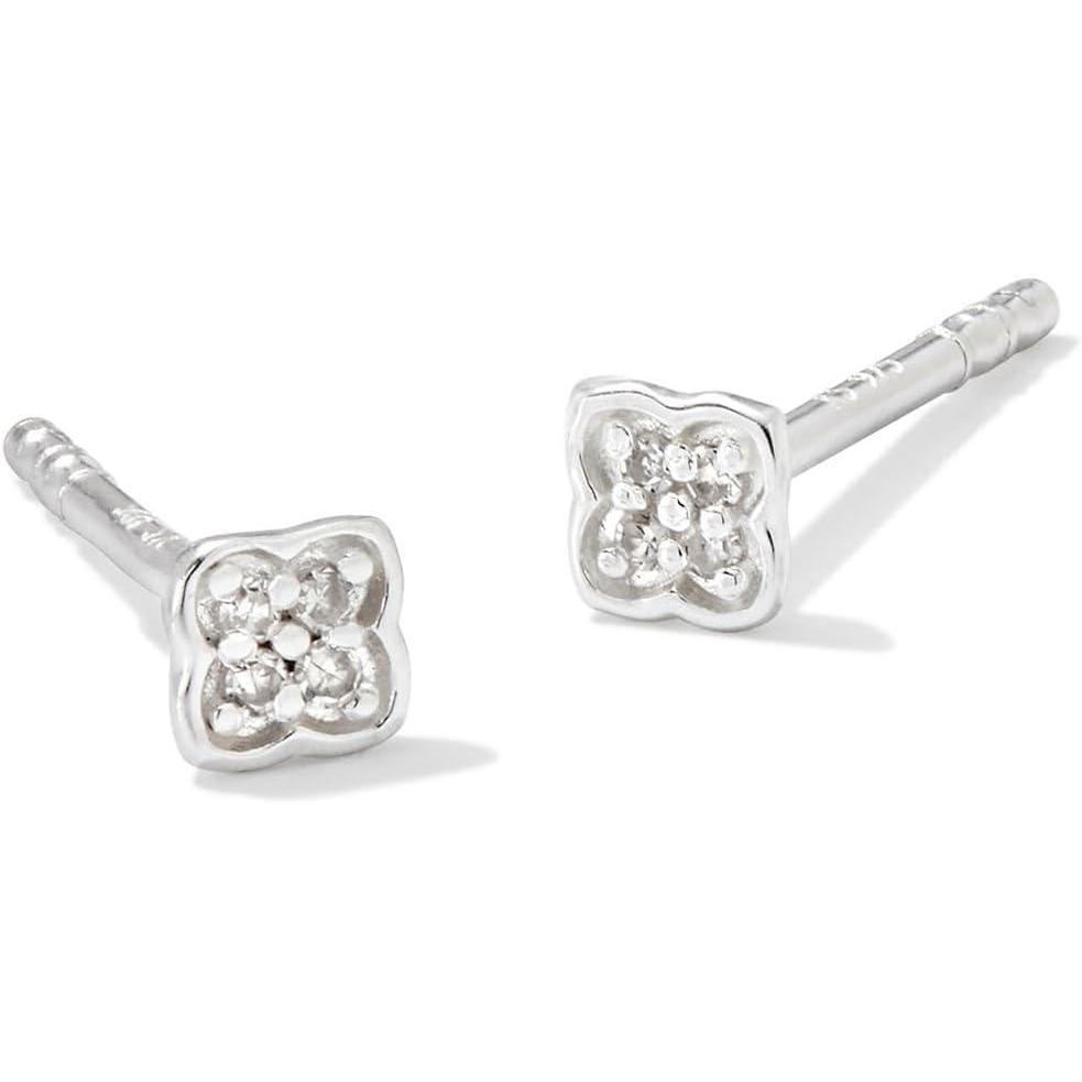 image:imageKendra Scott Tiny Dira White Diamond Stud EarringsSTERLING SILVER WHITE DIAMOND