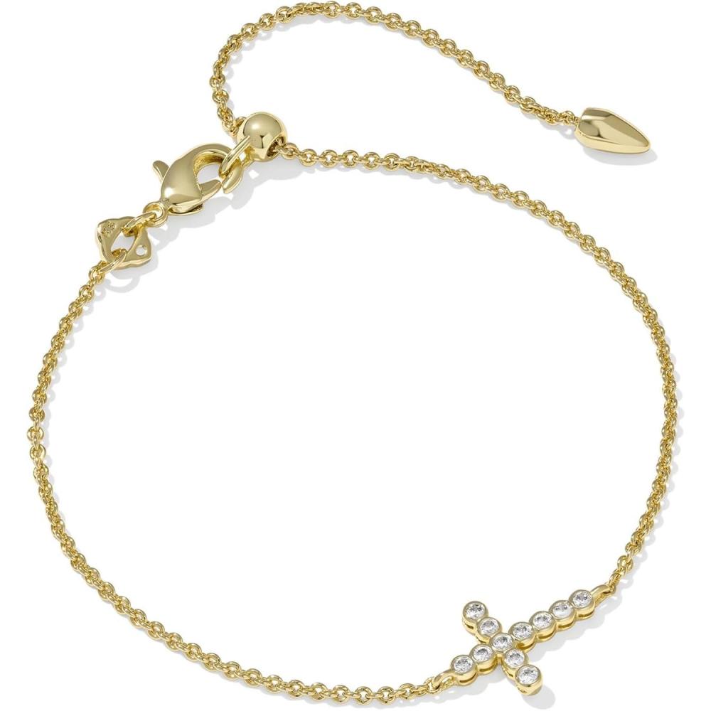 image:imageKendra Scott Cross Crystal Delicate Chain Bracelet in White Cubic Zirconia Fashion Jewelry for WomenGOLDWHITE CUBIC ZIRCONIA