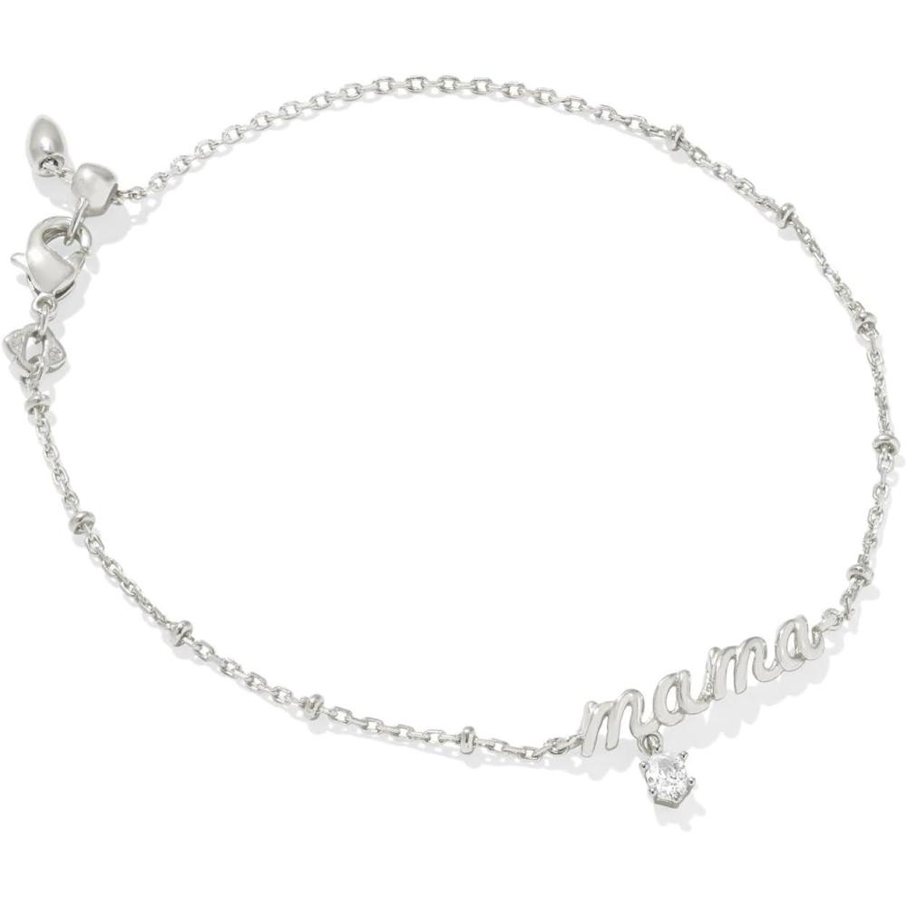 image:imageKendra Scott Mama Crystal Delicate Chain Bracelet White Cubic Zirconia Fashion Jewelry for WomenRHODIUM METAL