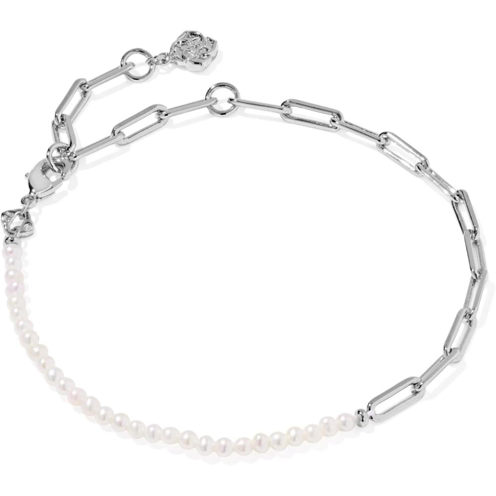image:imageKendra Scott Markie Half Chain Bracelet in Freshwater Cultured Pearl Fashion Jewelry for WomenRHODIUMFRESHWATER CULTURED PEARL