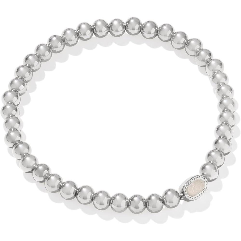 image:imageKendra Scott Mini Elaina Stretch BraceletRHODIUMIRIDESCENT DRUSY