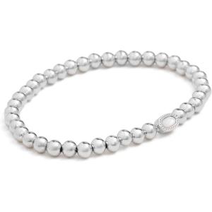 Kendra Scott Mini Elaina Stretch Bracelet(Rhodium Ivory Mother Of Pearl)
