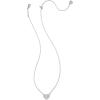 Kendra Scott Ari & Haven Heart Necklace Gift Set, Fashion Jewelry for Women(RHODIUM – WHITE CUBIC ZIRCONIA)