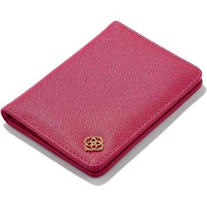 Kendra Scott Passport Holder, Black Leather(HOT PINK)