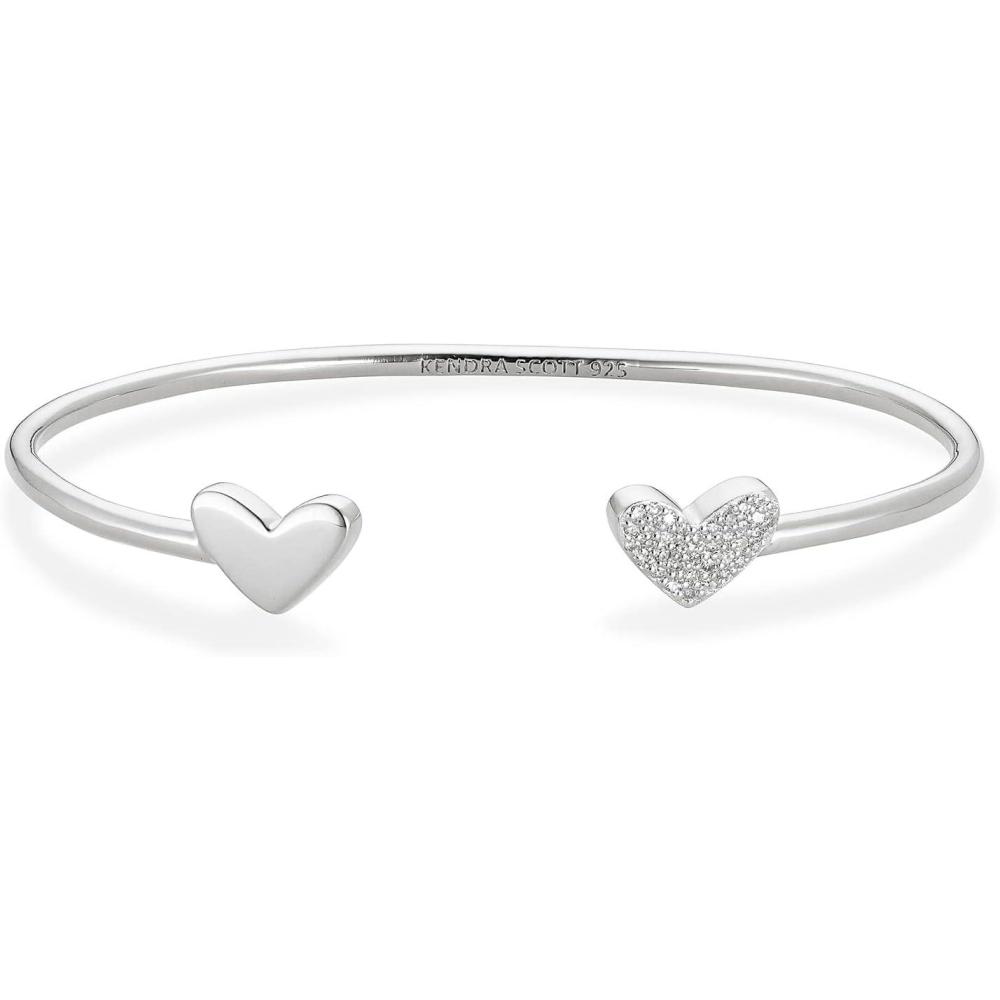 image:imageKendra Scott Ari Heart Sterling Silver Cuff Bracelet in White Diamond Fine Jewelry for Women