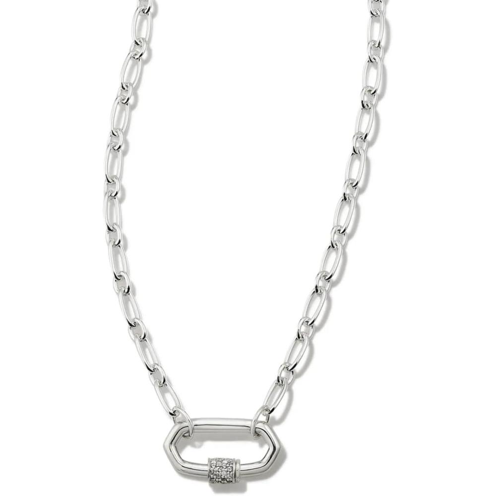 image:imageKendra Scott Bristol Link Necklace Sterling Silver White Sapphire