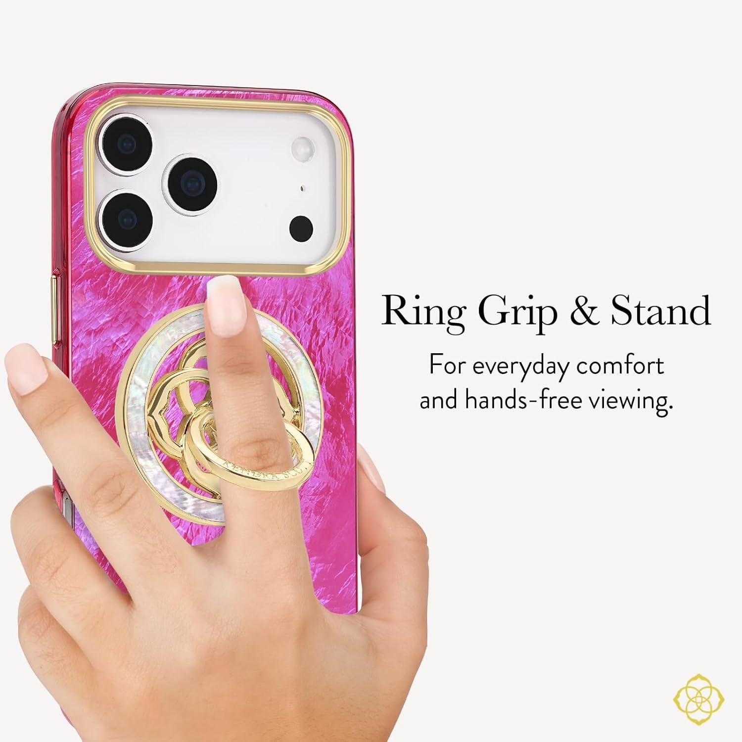 image:imageKendra Scott Magnetic Phone Ring Grip with Stand Removable and Collapsible Gold MedallionMother of Pearl Medallion
