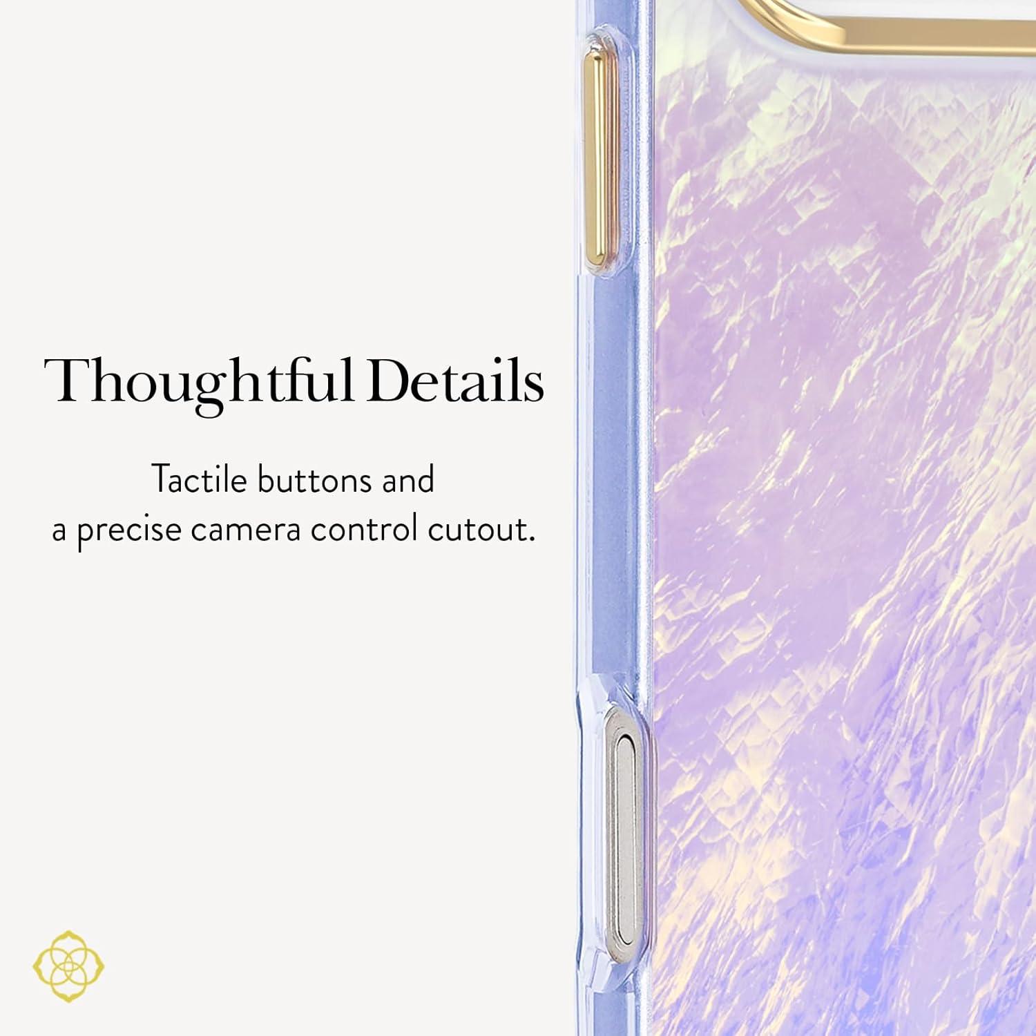 image:imageKendra Scott iPhone 17e16e151413 Case Compatible with MagSafe Designer Phone Case Faux Blue PearlFaux Blue Pearl