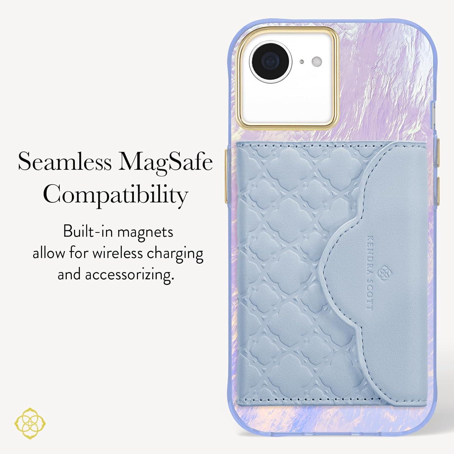 image:imageKendra Scott iPhone 17e16e151413 Case Compatible with MagSafe Designer Phone Case Faux Blue PearlFaux Blue Pearl
