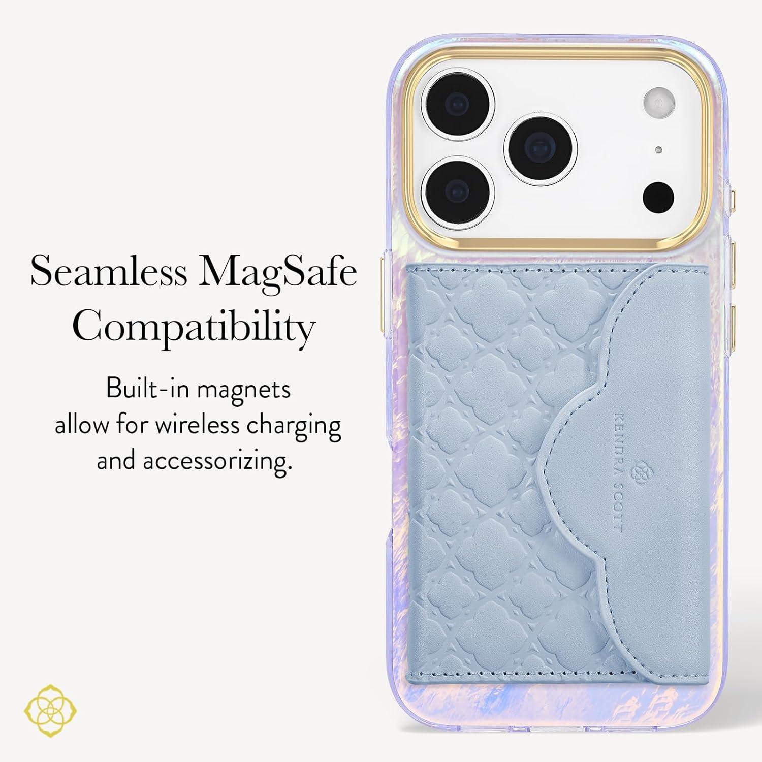 image:imageKendra Scott iPhone 17e16e151413 Case Compatible with MagSafe Designer Phone Case Faux Blue PearlFaux Blue Pearl