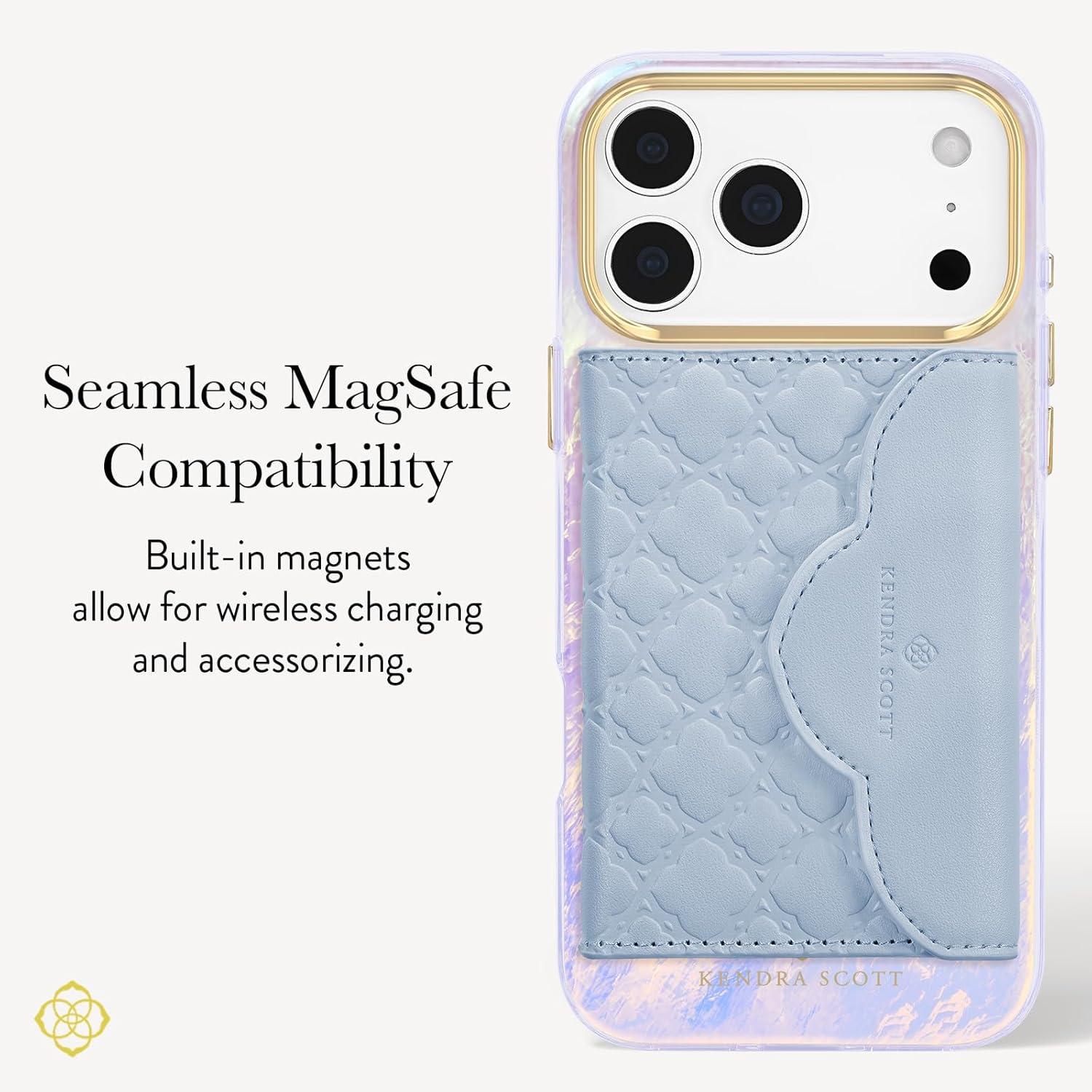 image:imageKendra Scott iPhone 17e16e151413 Case Compatible with MagSafe Designer Phone Case Faux Blue PearlFaux Blue Pearl