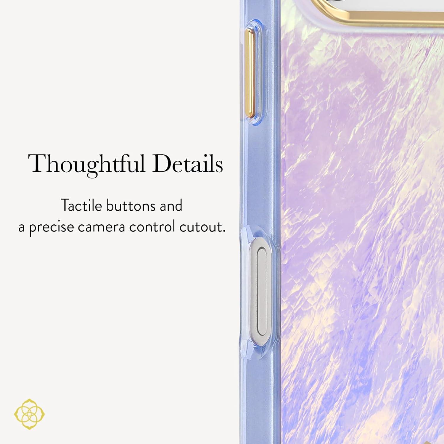 image:imageKendra Scott iPhone 17e16e151413 Case Compatible with MagSafe Designer Phone Case Faux Blue PearlFaux Blue Pearl