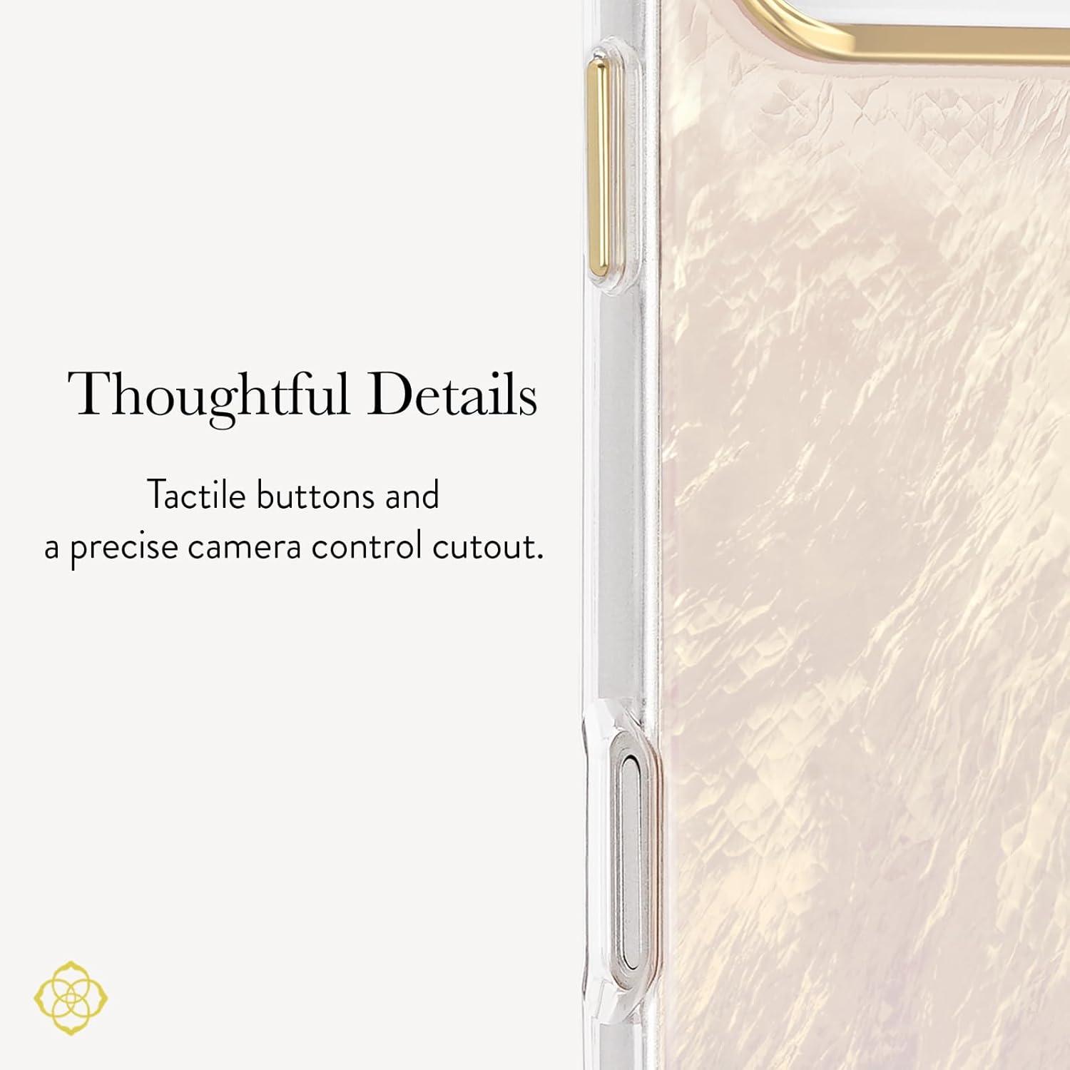 image:imageKendra Scott iPhone 17e16e151413 Case Compatible with MagSafe Designer Phone Case Faux Blue PearlFaux Cream Pearl