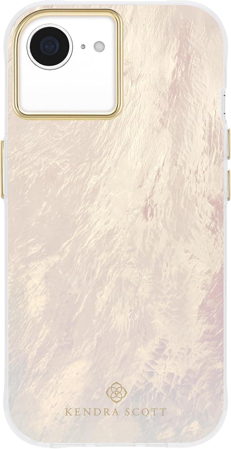 image:imageKendra Scott iPhone 17e16e151413 Case Compatible with MagSafe Designer Phone Case Faux Blue PearlFaux Cream Pearl