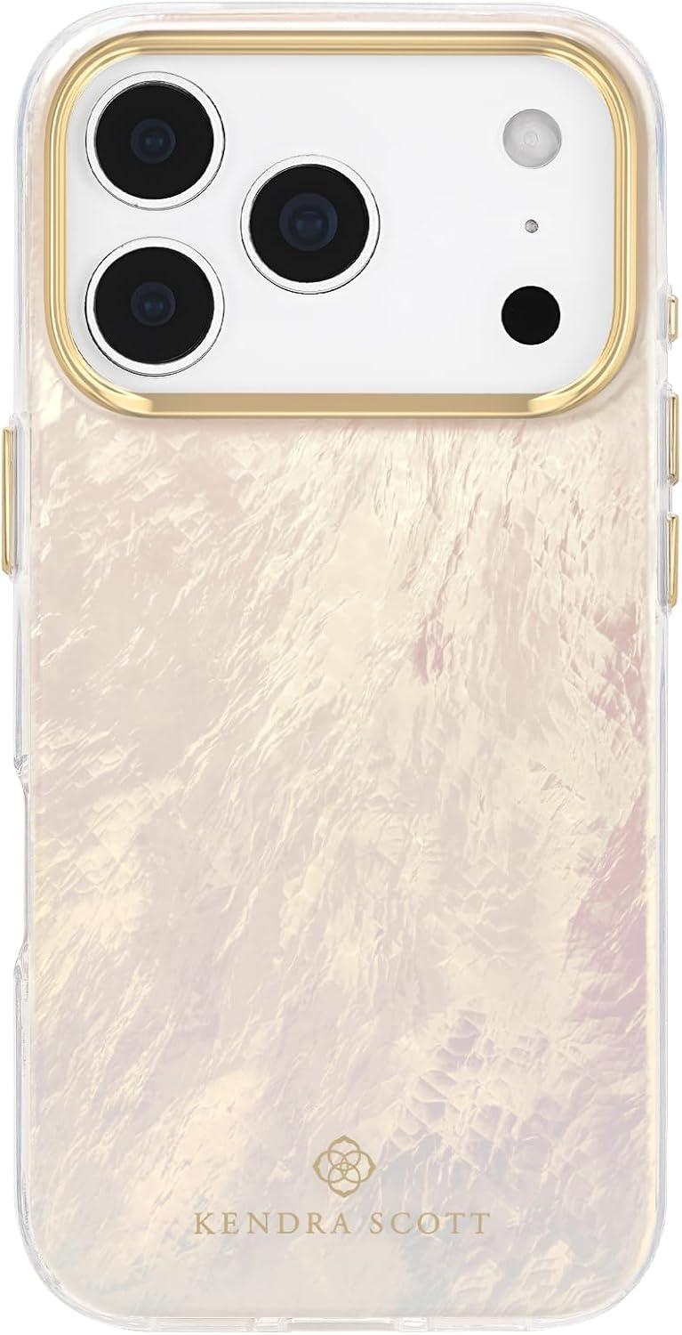 image:imageKendra Scott iPhone 17e16e151413 Case Compatible with MagSafe Designer Phone Case Faux Blue PearlFaux Cream Pearl