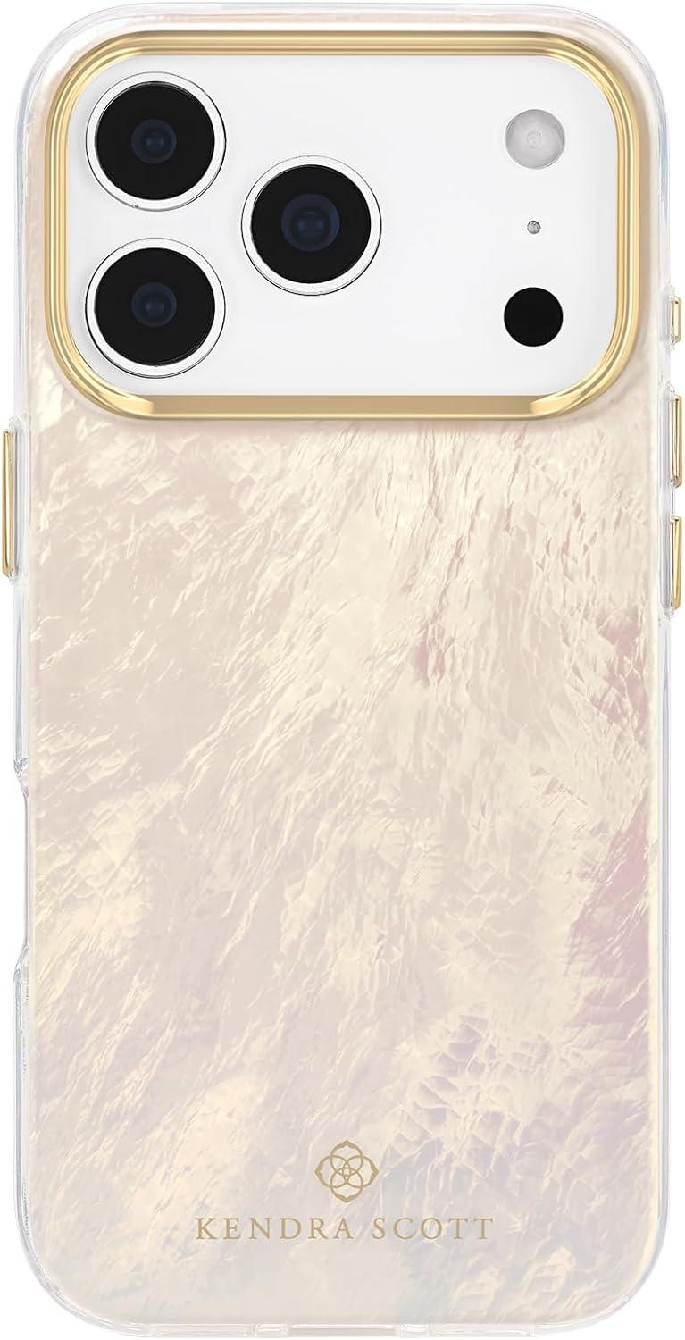image:imageKendra Scott iPhone 17e16e151413 Case Compatible with MagSafe Designer Phone Case Faux Blue PearlFaux Cream Pearl