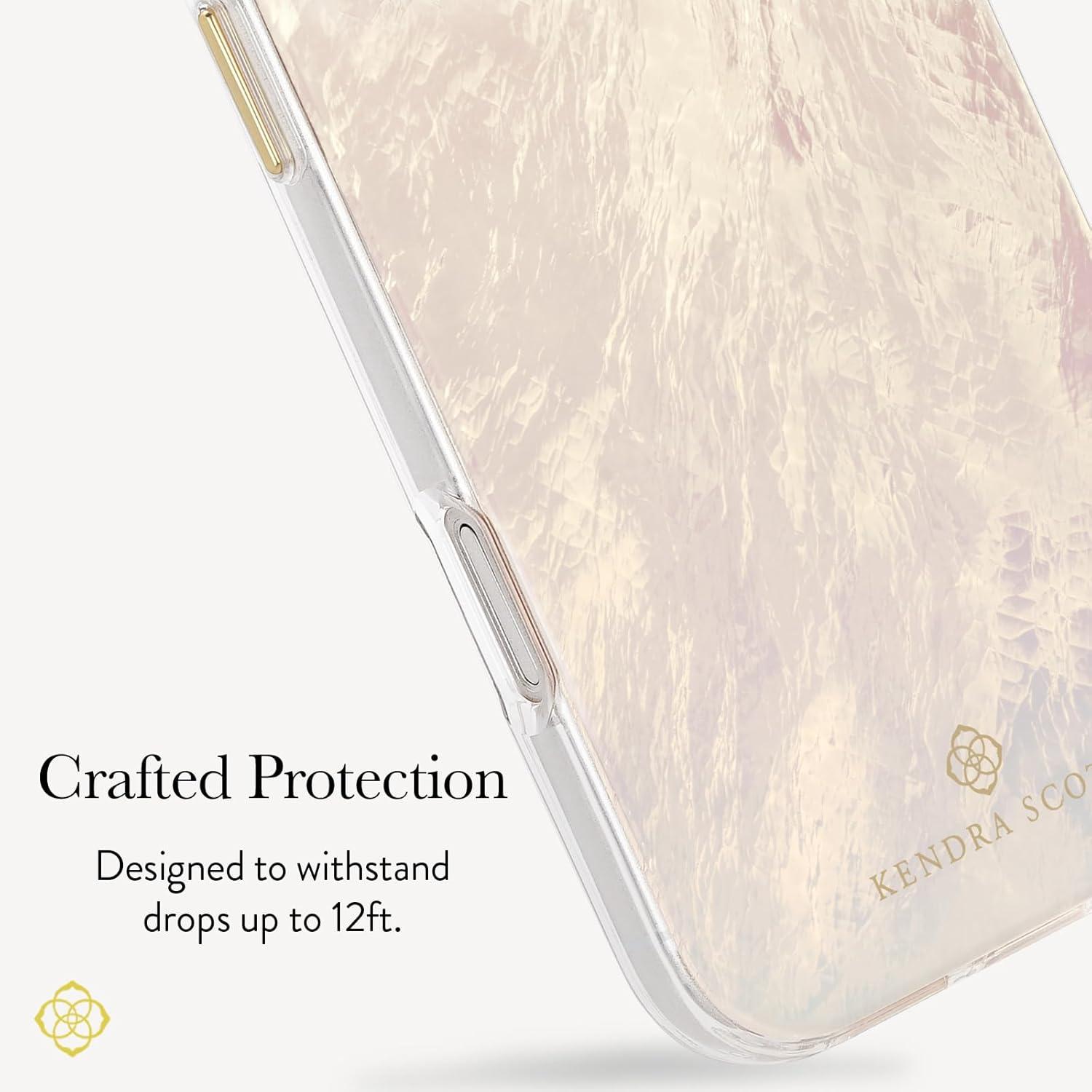 image:imageKendra Scott iPhone 17e16e151413 Case Compatible with MagSafe Designer Phone Case Faux Blue PearlFaux Cream Pearl