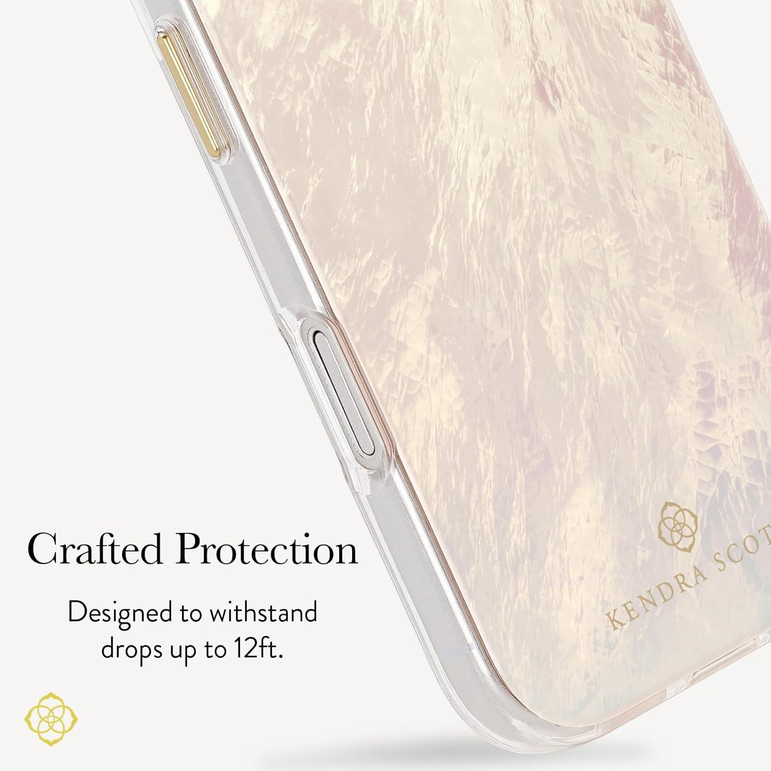 image:imageKendra Scott iPhone 17e16e151413 Case Compatible with MagSafe Designer Phone Case Faux Blue PearlFaux Cream Pearl