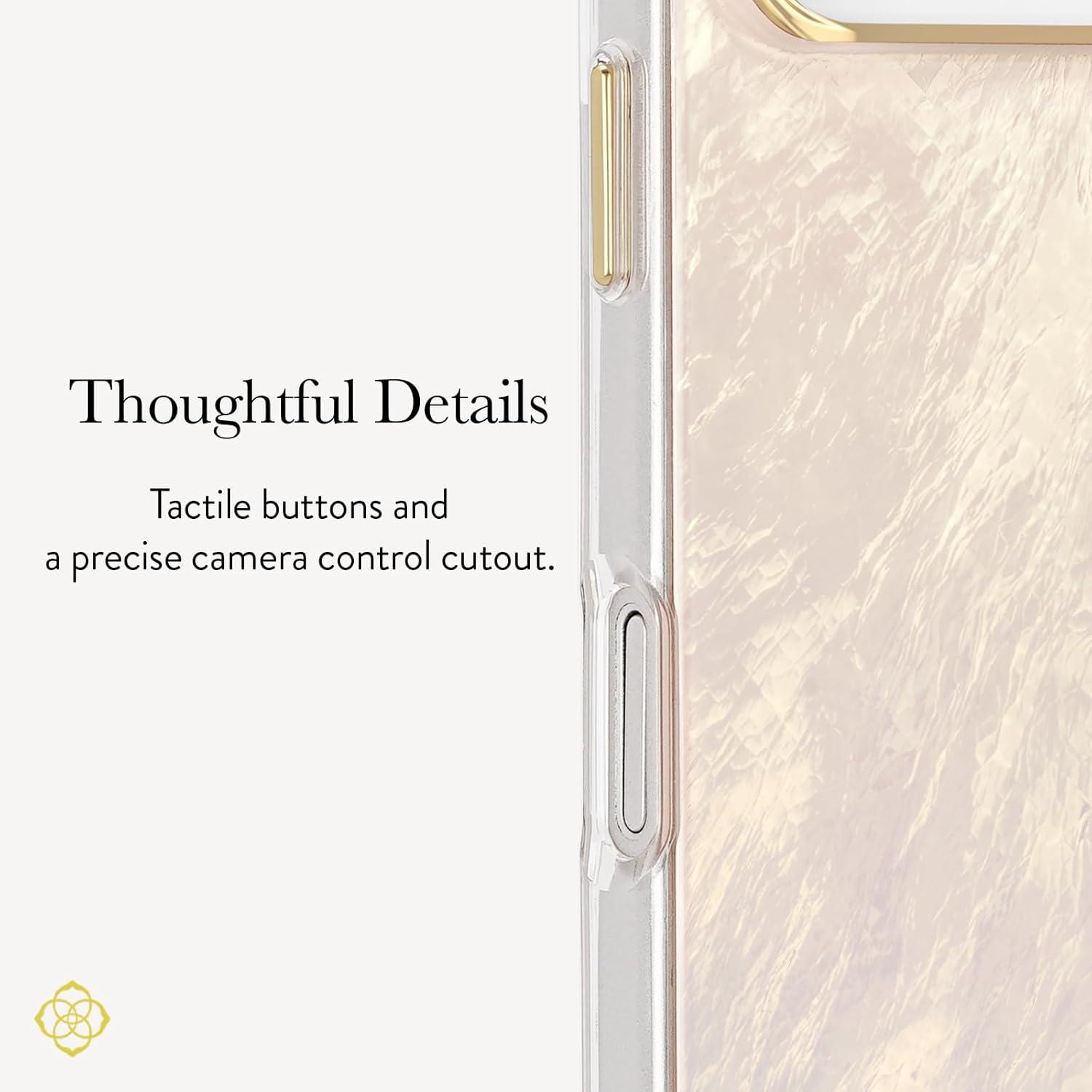 image:imageKendra Scott iPhone 17e16e151413 Case Compatible with MagSafe Designer Phone Case Faux Blue PearlFaux Cream Pearl