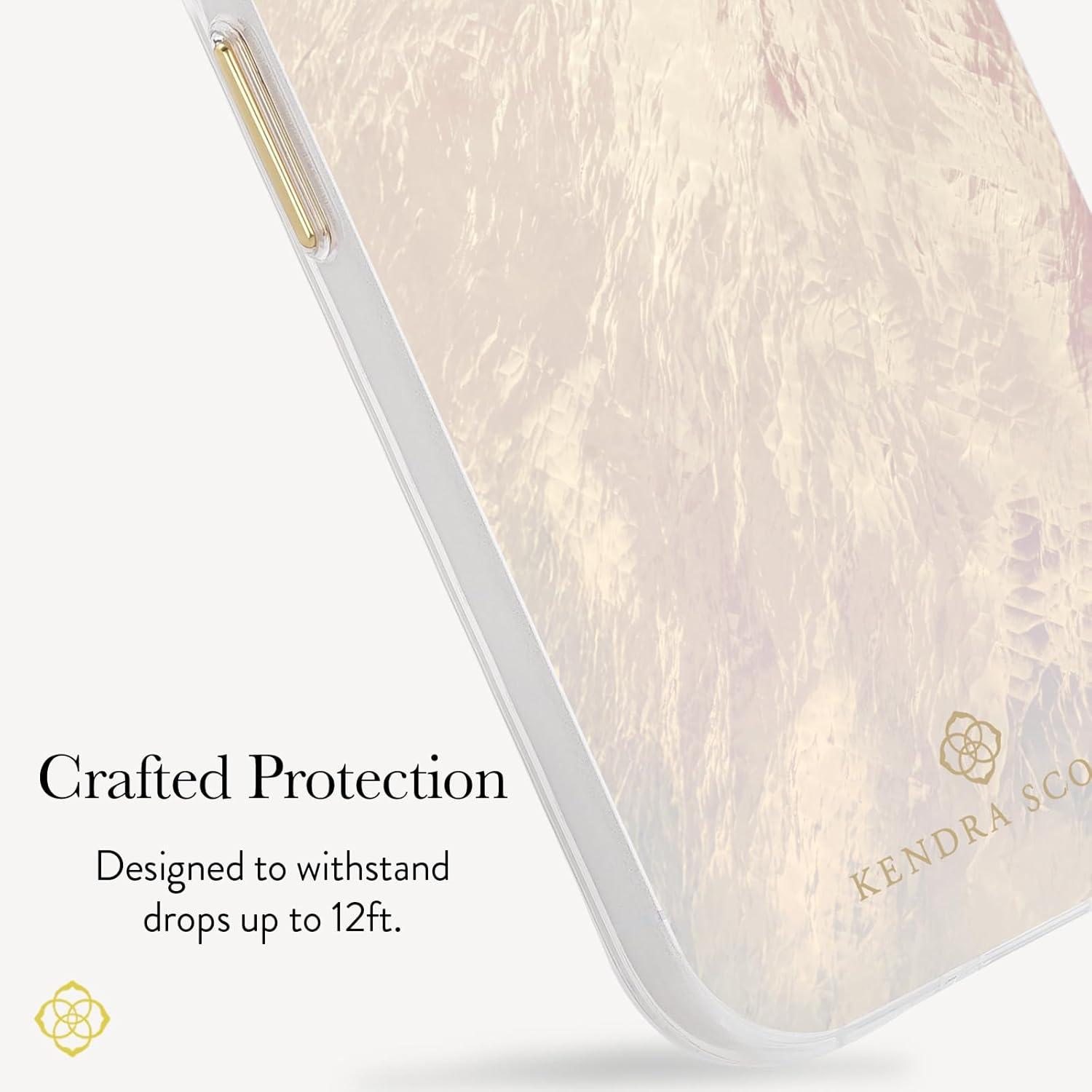 image:imageKendra Scott iPhone 17e16e151413 Case Compatible with MagSafe Designer Phone Case Faux Blue PearlFaux Cream Pearl