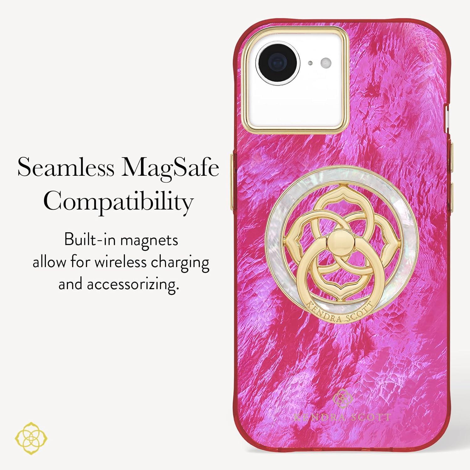 image:imageKendra Scott iPhone 17e16e151413 Case Compatible with MagSafe Designer Phone Case Faux Blue PearlFaux Raspberry Pearl