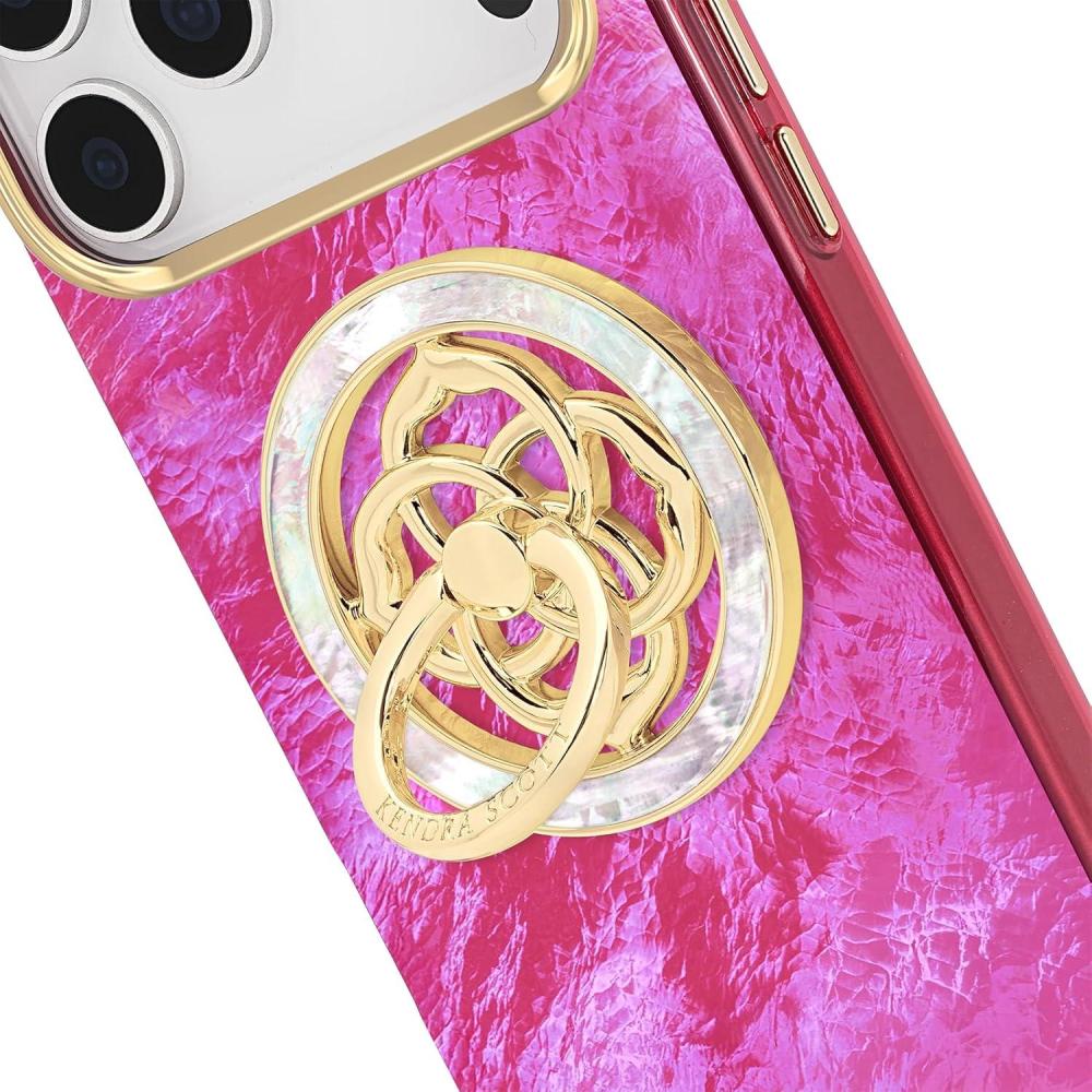 image:imageKendra Scott Magnetic Phone Ring Grip with Stand  Removable and Collapsible  Gold MedallionMother of Pearl Medallion