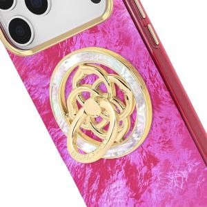 Kendra Scott Magnetic Phone Ring Grip with Stand – Removable and Collapsible – Gold Medallion(Mother of Pearl Medallion)